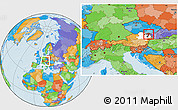 Political Location Map of Mistelbach, highlighted parent region, within the entire country