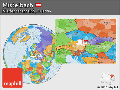 Political Location Map of Mistelbach, highlighted parent region