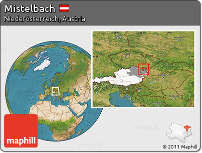 Satellite Location Map of Mistelbach, highlighted country, highlighted parent region