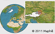 Satellite Location Map of Mistelbach, highlighted country, highlighted parent region
