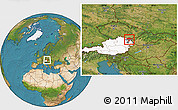 Satellite Location Map of Mistelbach, highlighted country