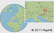 Savanna Style Location Map of Mistelbach, within the entire country