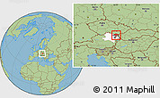 Savanna Style Location Map of Mistelbach, highlighted parent region