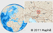 Shaded Relief Location Map of Mistelbach
