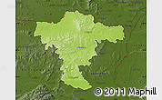 Physical Map of Mistelbach, darken