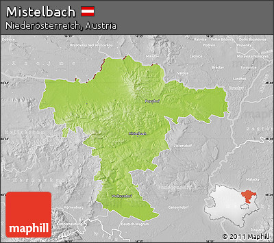 Physical Map of Mistelbach, lighten, desaturated