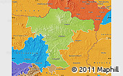 Physical Map of Mistelbach, political outside
