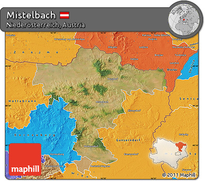 Satellite Map of Mistelbach, political outside