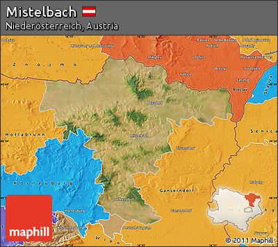 Satellite Map of Mistelbach, political outside