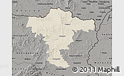 Shaded Relief Map of Mistelbach, darken, semi-desaturated