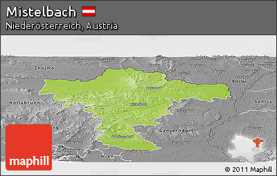 Physical Panoramic Map of Mistelbach, desaturated