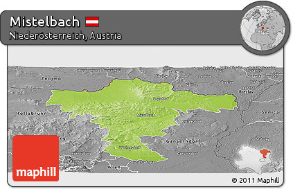 Physical Panoramic Map of Mistelbach, desaturated