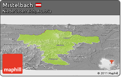 Physical Panoramic Map of Mistelbach, desaturated