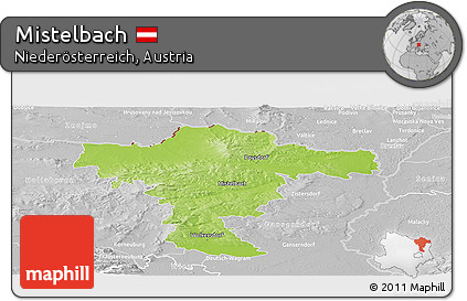 Physical Panoramic Map of Mistelbach, lighten, desaturated