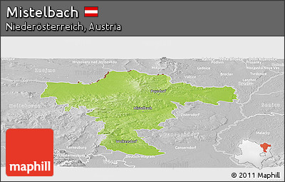 Physical Panoramic Map of Mistelbach, lighten, desaturated