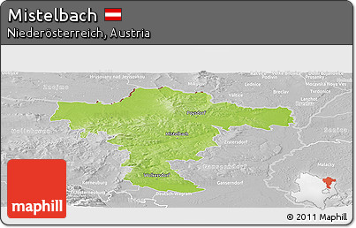Physical Panoramic Map of Mistelbach, lighten, desaturated