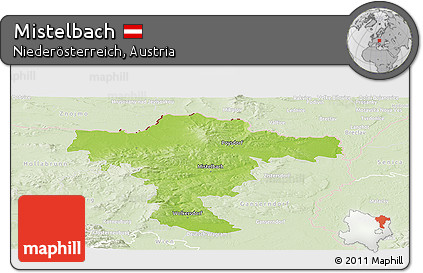 Physical Panoramic Map of Mistelbach, lighten