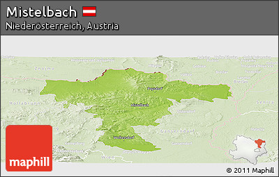 Physical Panoramic Map of Mistelbach, lighten