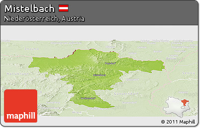 Physical Panoramic Map of Mistelbach, lighten