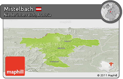 Physical Panoramic Map of Mistelbach, lighten, semi-desaturated