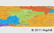 Physical Panoramic Map of Mistelbach, political outside
