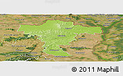 Physical Panoramic Map of Mistelbach, satellite outside