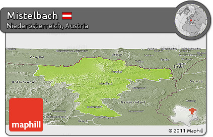 Physical Panoramic Map of Mistelbach, semi-desaturated