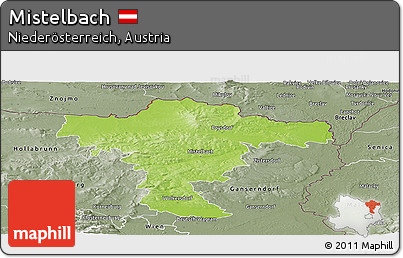 Physical Panoramic Map of Mistelbach, semi-desaturated