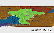 Political Panoramic Map of Mistelbach, darken