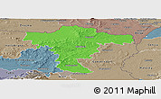 Political Panoramic Map of Mistelbach, semi-desaturated