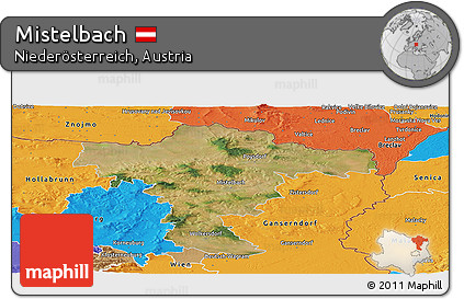 Satellite Panoramic Map of Mistelbach, political outside