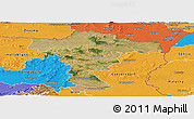Satellite Panoramic Map of Mistelbach, political outside