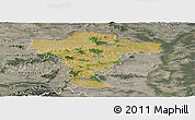 Satellite Panoramic Map of Mistelbach, semi-desaturated