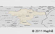 Shaded Relief Panoramic Map of Mistelbach, desaturated