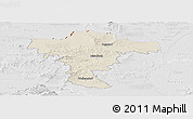 Shaded Relief Panoramic Map of Mistelbach, lighten, desaturated