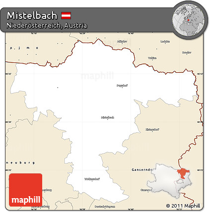 Classic Style Simple Map of Mistelbach