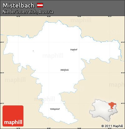 Classic Style Simple Map of Mistelbach, single color outside