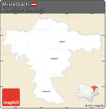 Classic Style Simple Map of Mistelbach, single color outside