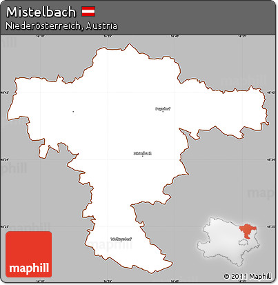 Gray Simple Map of Mistelbach, cropped outside