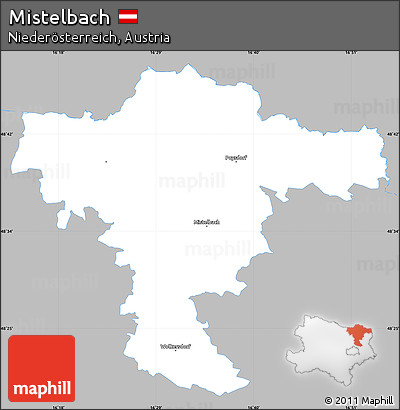 Gray Simple Map of Mistelbach, single color outside