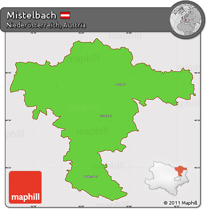 Political Simple Map of Mistelbach, cropped outside