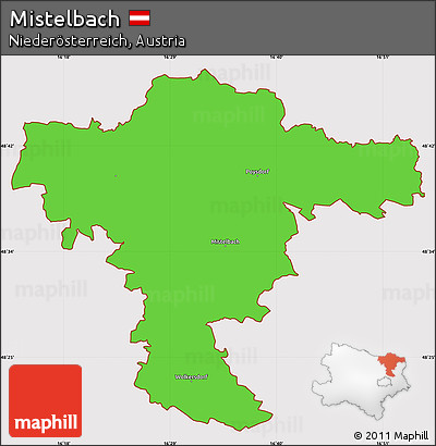 Political Simple Map of Mistelbach, cropped outside