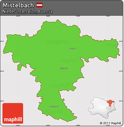 Political Simple Map of Mistelbach, cropped outside