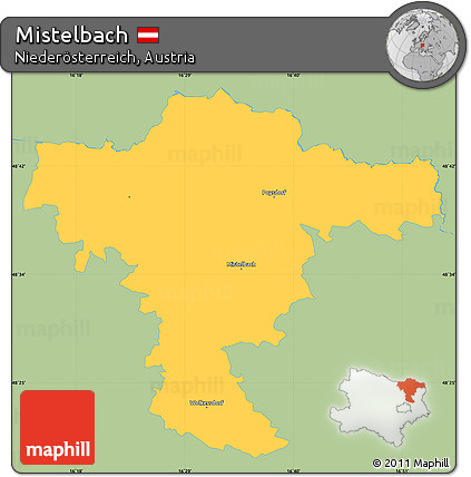 Savanna Style Simple Map of Mistelbach, single color outside