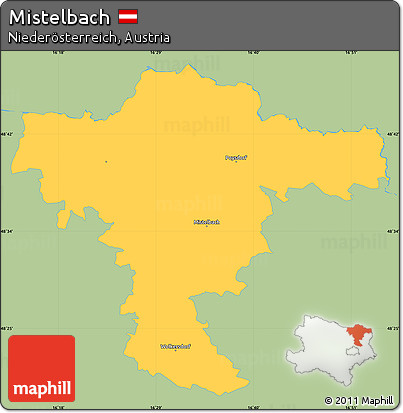 Savanna Style Simple Map of Mistelbach, single color outside