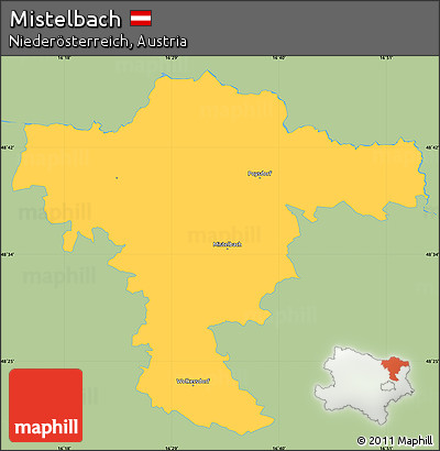 Savanna Style Simple Map of Mistelbach, single color outside