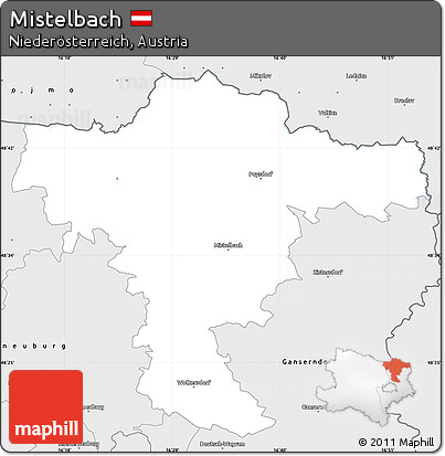Silver Style Simple Map of Mistelbach