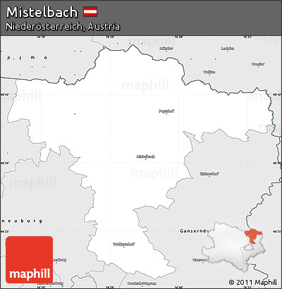 Silver Style Simple Map of Mistelbach