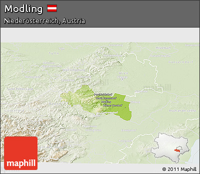Physical 3D Map of Modling, lighten
