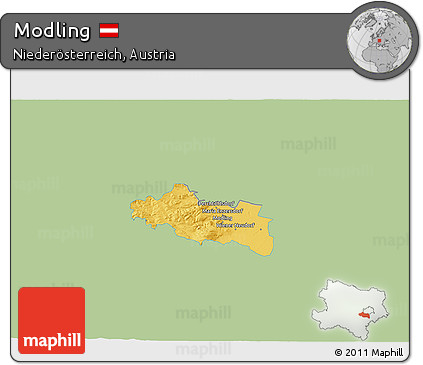 Savanna Style 3D Map of Modling, single color outside